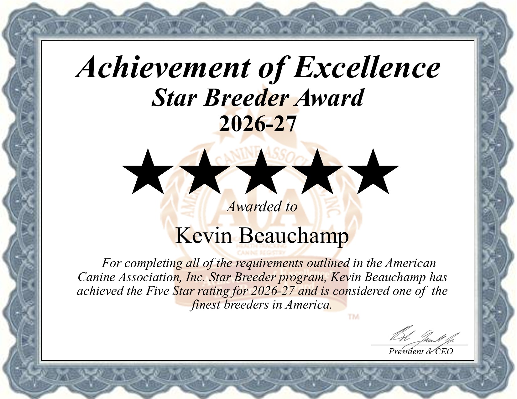 Kevin, Beauchamp, dog, breeder, star, certificate, Kevin-Beauchamp, Lebanon, MO, Missouri, puppy, dog, kennels, mill, puppymill, usda, 5-star, aca, ica, registered, Boxer